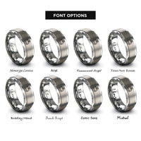 font options for inside engraving on gray mobile robot amr rings
