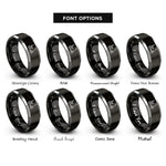 font options for inside engraving on black & silver mobility scooter rings