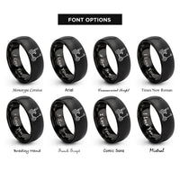 font options for inside engraving on black mobility scooter rings