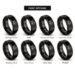 font options for inside engraving on black mobility scooter rings