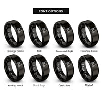 font options for inside engraving on black mobility scooter rings