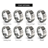 font options for inside engraving on silver mobility scooter rings