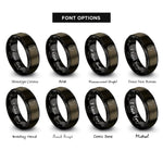 font options for inside engraving on gunmetal & black mobius strip rings
