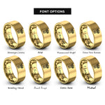 font options for inside engraving on gold mojito mint rings