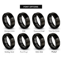 font options for inside engraving on black moka pot rings
