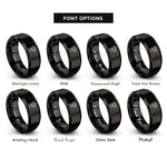 font options for inside engraving on black moka pot rings