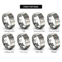 font options for inside engraving on silver moka pot rings