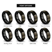 font options for inside engraving on gunmetal & black moka pot rings