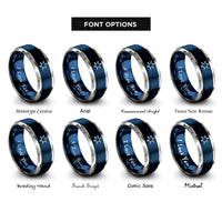 font options for inside engraving on blue & gray molecule ring benzene rings