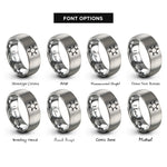 font options for inside engraving on silver molecule ring benzene rings