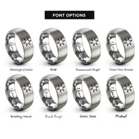 font options for inside engraving on silver molecule ring benzene rings