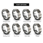 font options for inside engraving on silver molecule ring benzene rings