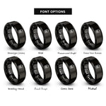 font options for inside engraving on black molle pouch rings