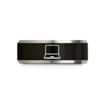 unique presents for mom – black & gray tungsten laptop wedding band