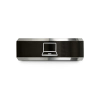 unique presents for mom – black & gray tungsten laptop wedding band