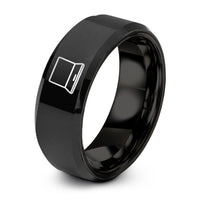 unique presents for mom – black tungsten laptop ring