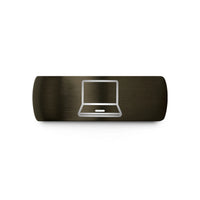 best presents for mothers – gunmetal & black tungsten laptop wedding band
