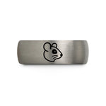 special birthday presents – black & silver tungsten piebald mouse wedding band