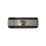 personalized presents for mom – black & blue & grey tungsten servo joint wedding band