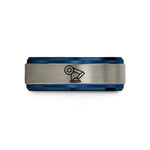 best presents for mothers – black & blue & silver tungsten servo joint wedding band