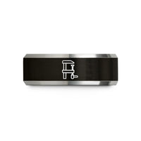 presents ideas for mom – black & gray tungsten bar clamp wedding band