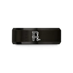 unique present for mom – black tungsten bar clamp wedding band