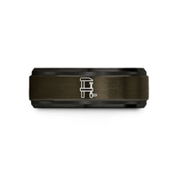 best presents for mom – gunmetal & black tungsten bar clamp wedding band