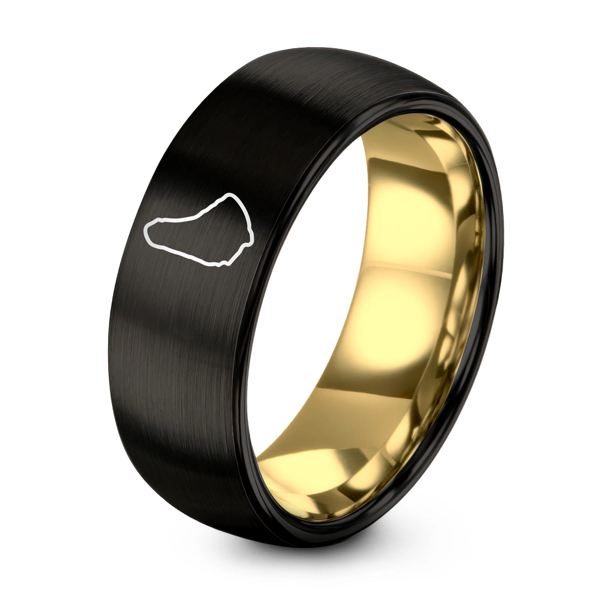 Mom Birthday Gifts from Daughter – black & gold tungsten barbados ring