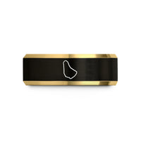 birthday presents for mom – black & gold tungsten barbados wedding band