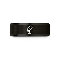 unique presents for mother – black tungsten boom microphone wedding band