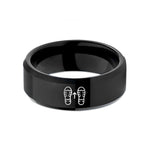 thoughtful present ideas mom – black tungsten boot arrow wedding band
