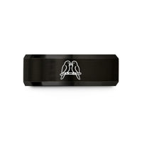 unique presents for mom – black tungsten lovebirds on branch wedding band