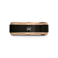 special present for mother – black & rose gold tungsten hanging spider wedding band
