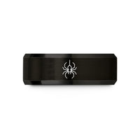 special present for mother – black & rose gold tungsten hanging spider wedding band