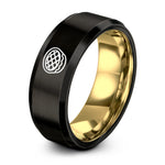 unique presents for mom – black & gold tungsten lattice pie ring