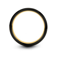 thoughtful presents for mom – lattice pie engraving on black & gold tungsten wedding band