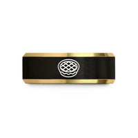unique presents for mom – black & gold tungsten lattice pie wedding band