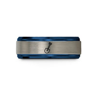best mother present ideas – blue & gray tungsten avalanche shovel wedding band