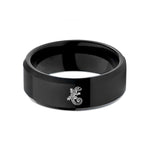 present ideas for mother – black tungsten gecko spiral wedding band