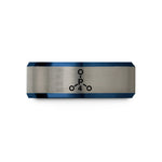 best present ideas mom – blue & grey tungsten phosphate po4 wedding band