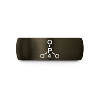 personalized mom present ideas – gunmetal & blue tungsten phosphate po4 wedding band