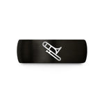 best presents for mothers – black & gold tungsten trombone wedding band