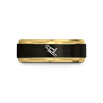 birthday present ideas mom – black & gold tungsten trombone wedding band