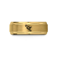 unique mom present ideas – gold tungsten trombone wedding band