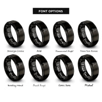 font options for inside engraving on black mom rings