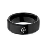 special present for her – black tungsten clydesdale wedding band