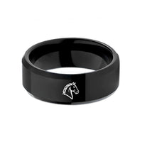 special present for her – black tungsten clydesdale wedding band
