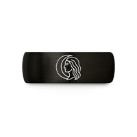 best birthday presents – black & rose gold tungsten lullaby crescent wedding band