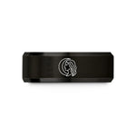 best birthday presents – black & rose gold tungsten lullaby crescent wedding band