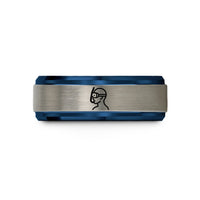 mom birthday present ideas – blue & silver tungsten snorkeler wedding band